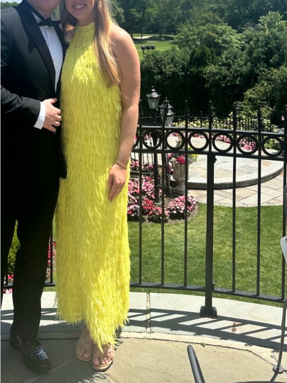 ASOS yellow fringe dress